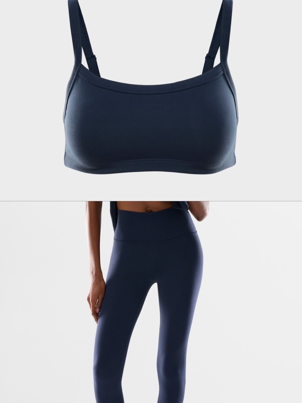 Aritzia Golden BUTTER Admiral Blue Leggings + Tumbler Bra Set